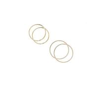 Funkyrox Set of two 9ct gold tube hoops; 12mm diamond cut and 14mm plain. Giftbox