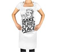 FunkyShirt Bake The World A Better Place Apron - Funny Parody Gift Idea Catered To Suit Everyone - Allover Printed Sublimation Apron