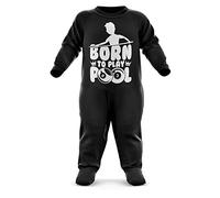 FunkyShirt Born to Play Pool Baby Romper Suit - Newborn Baby Gift for Future Pool Player - Boys Girls Outfit Cute Babygrow Printed, Black, 0-3 Months