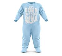 FunkyShirt Born to Scuba Dive Future Scuba Diver Baby Romper Suit - Scuba Diving First Birthday Present - Newborn Romper, Light Blue, 0-3 Months