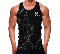 FunkyShirt Cracked Dark Marble Tank Vest Men - Get Down Gym Wear, Medium, White