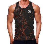 FunkyShirt Cracked Rust Marble Tank, Medium, White