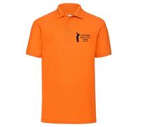 FunkyShirt Custom Golf Polo Shirt with Golfing Tour Golf Club WEAR Personalised STAG DO Tops Mens Orange