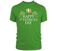 FunkyShirt Happy St Patricks Day Tshirt - Shamrock Irish Ireland Flag Fun for Man Guy Words, XL - Mens, Irish Green