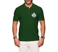 FunkyShirt Ireland Rugby Polo Shirt - Irish Jersey Short Sleeve Top Green Embroidered Badge - for Mens s Polo t Shirts Sleeve Shirt