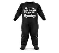 FunkyShirt is It Too Soon to Ask for A Car? Baby Grow - Funny Car Baby Romper - Christmas Car Birthday Babygrow Romper Suit - Newborn Baby One Piece - First Xmas Black