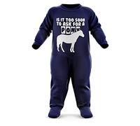 FunkyShirt is It Too Soon to Ask for A Pony? Baby Grow - Funny Pony Baby Romper - Christmas Horse Birthday Babygrow Romper Suit - Newborn Baby One Piece - First Xmas Navy