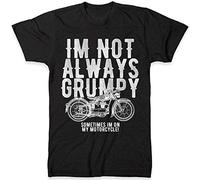 FunkyShirt Motorcycle T Shirts for Men - Im Not Always Grumpy Sometimes Im On My Motorcycle - Cool Motorbike T Shirt Dad Grandpa Gift Idea, Black, XXL - Mens