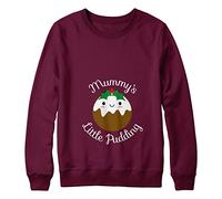 FunkyShirt Mummys Little Pudding Pregnancy Christmas Jumper Maroon