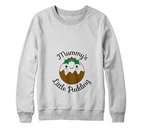 FunkyShirt Mummys Little Pudding Pregnancy Christmas Jumper Sport Grey