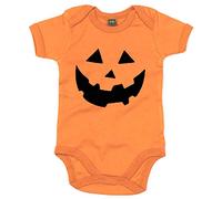 FunkyShirt Pumpkin Face Babygrow Jack O'Lantern Halloween Outfit Orange