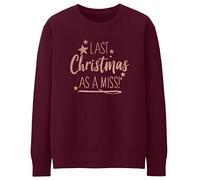 FunkyShirt Rose Gold Last Christmas as Miss Christmas Jumper for Women Wedding Gift Engagement Present Novelty Festive Wedding Gifts Jumpers Women
