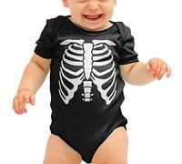 FunkyShirt Skeleton Body Babygrow Halloween Oufit B41 (3-6 Months, Black)
