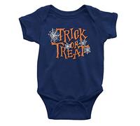 FunkyShirt Trick Or Treat Babygrow - Newborn Babies 1st Halloween - Cute Halloween Baby Outfit - One-Piece Baby Sleepsuit - Baby Girl or Baby Boy - Baby Clothes Halloween, Idea Navy