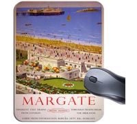 Funkyzilla Margate By Train Vintage Railway Poster Mouse Mat. British Railways Mouse Pad