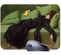 Funkyzilla Ramon Casas A Decadent Girl Mouse Mat. Young Woman After The Dance Mouse Pad
