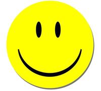 Funkyzilla Smiley Face Round Mouse Mat. Happy Yellow Mouse pad
