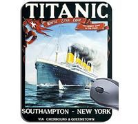 Funkyzilla Titanic White Star Line Vintage Poster Mouse Mat. RMS Travel Ship Mouse Pad