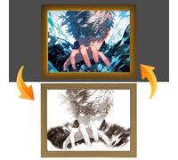 FunLake Anime JJK Inspired Illuminated Paintings - Gojo and Geto LED Wall Art Decor, Desktop Frame, Perfect for Creative Bedroom Home Decor and Gifting(Gojo 3)