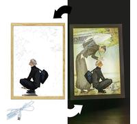 FunLake Jujutsu Kaisen Inspired Illuminated Paintings: Gojo Satoru and Geto Suguru LED Wall Art, Desktop Frame, Perfect for Creative Bedroom Decor and Gifting