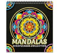 FUNLAVIE Adult Colouring Book - Mindfulness Mandala Designs, Spiral Bound