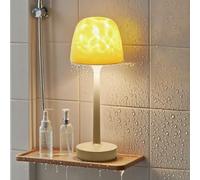 Funlenry Spa-Like Shower Lamp - Waterproof Bathroom Lamp with 16 Color Ocean Wave Projector, Rechargeable Table Lamp with Remote & Touch Control, Cordless Light for Shower, Bathroom, Bathtub
