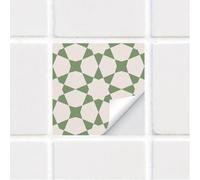 funlife 10 PCS 15X15cm Self-Adhesive Tile Stickers, Textured Vinyl Stick on Tiles, Backsplash Wall Art Decal for Kitchen DIY Decoration, Hexagonal Star Olive Green