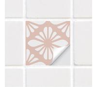 funlife 25 PCS 15X15cm Self-Adhesive Tile Stickers, Textured Vinyl Stick on Tiles, Backsplash Wall Art Decal for Kitchen DIY Decoration, Pink Cross Pattern