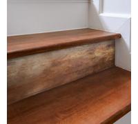 funlife 3D Metal Stair Riser Wall Panels - DIY Vintage Copper Effect Decorative Panel, Weathered Antique Bronze 18X28CMX4PCS