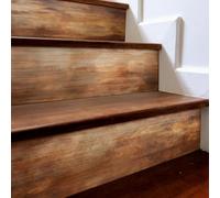 funlife 3D Metal Stair Riser Wall Panels - DIY Vintage Copper Effect Decorative Panel, Weathered Antique Bronze 18X28CMX12PCS