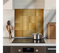 funlife Brushed Aluminum Self Adhesive Splashback for Kitchen, Brass 14.5X14.5CM 16PCS