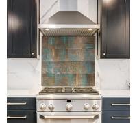 funlife Brushed Aluminum Self Adhesive Splashback for Kitchen, Cloudy Antiqued Brass 14.5X14.5CM 16PCS
