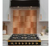 funlife Brushed Aluminum Self Adhesive Splashback for Kitchen, Copper 14.5X14.5CM 16PCS