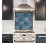 funlife Brushed Aluminum Self Adhesive Splashback for Kitchen, Moss Antiqued Copper 14.5X14.5CM 16PCS