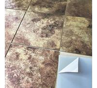 funlife Brushed Aluminum Self Adhesive Splashback for Kitchen, Rose Marbled Antiqued Brass 14.5X14.5CM 10PCS