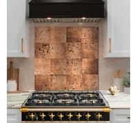funlife Brushed Aluminum Self Adhesive Splashback for Kitchen, Spotted Patina 14.5X14.5CM 16PCS