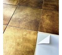 funlife Brushed Aluminum Self Adhesive Splashback for Kitchen, Stain Aged Brass 14.5X14.5CM 10PCS