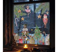 funlife Christmas Decorations Non-Adhesive Window Sticker, Nursery Nutcracker