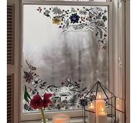 funlife Double-sided Window stickers, Non-Adhesive Glass Clings, Christmas Windows Door Decal Film, Vintage Rabbit Borders