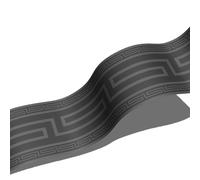 funlife Greek Key Peel and Stick Self Adhesive Wallpaper Borders, Rock Black Grey 10cm x 200cm, 3 Pcs