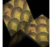 funlife Metal Original Hand Drawn Art Deco Wall Decoration Splashback for Kitchen, Point and Fan 14.5X14.5CM 9PCS