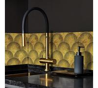 funlife Metal Original Hand Drawn Art Deco Wall Decoration Splashback for Kitchen, Point and Fan 19.5X19.5CM 9PCS