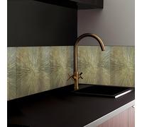 funlife Metal Original Hand Drawn Art Deco Wall Decoration Splashback for Kitchen, Radioactive line 19.5X19.5CM 9PCS