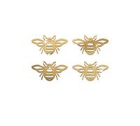 Funlife Plastic Mirror Wall Stickers, Self Adhesive Art Wall Decal for DIY Home Decor, 4Pcs Gold Bee, 15 X 15cm