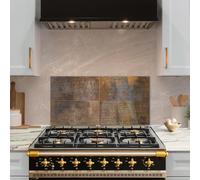 funlife Rusty Industrial Splashback - Oxblood Copper & Steel Patina Splashproof Cladding (14x28.5cm, 1mm)