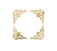 funlife Shiny and Mirrored Wall Sticker - Wall Decal for DIY Home Decor - Hollow Self-adhesive Mirror Stickers - Gold Scrollwork 4Pcs