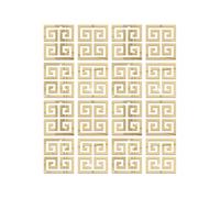funlife Shiny and Mirrored Wall Sticker - Wall Decal for DIY Home Decor - Hollow Self-Adhesive Mirror Stickers - Gold Greek Geometric 16Pcs