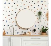 funlife Uneven Blue Grey Polka Dot Wall Decal, Peel and Stick Dalmatian Spots Wall Stickers, Transparent PVC Kids Wall Art Decor for Revamping Nursery Bedroom Playroom