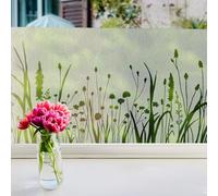 funlife Wildflower Meadow Privacy Film - Dense Floral Etched Static Cling Vinyl for Windows (43x100cm)