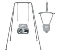 FUNLIO 2 in 1 Swing Set for Jumper Grey | 2 in 1 baby jumper and swing, 4 Sandbags & Much Safer, Easy to Assemble, Foldable & Convenient to Store, Indoor/Outdoor Play